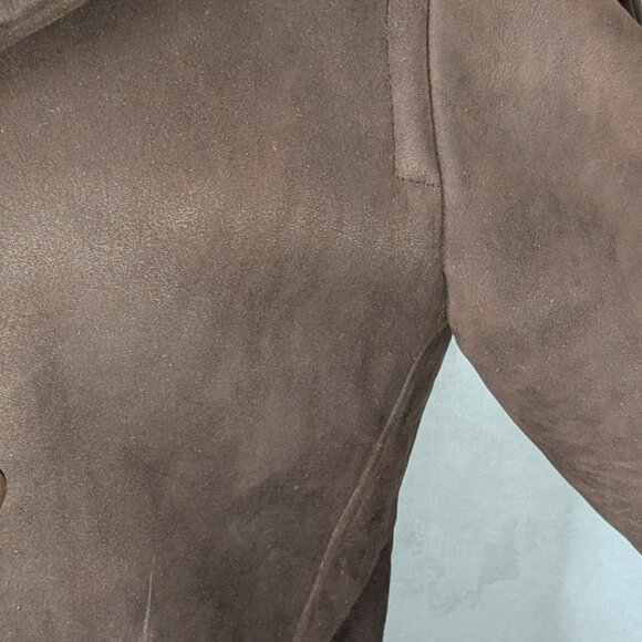Unbranded Brown Faux Suede, Faux Shearling Coat - Picture 4 of 12